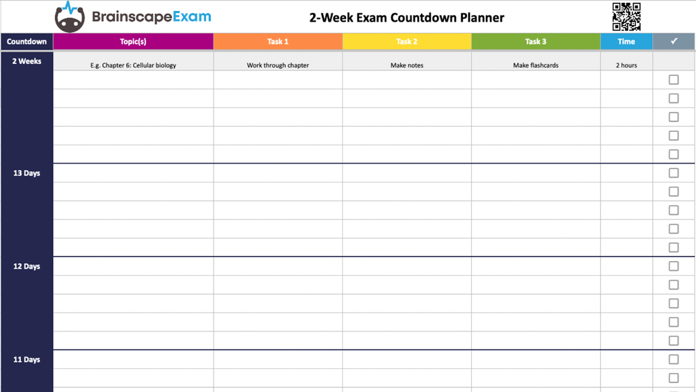 Free Study Planner And Class Schedule Sheets Brainscape Academy