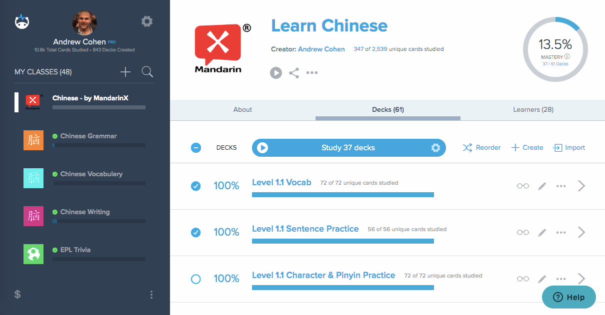 Brainscape's set of Chinese flashcards to learn Chinese