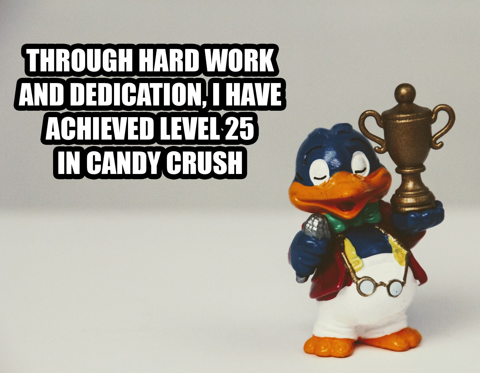 Penguin with a trophy for study motivation