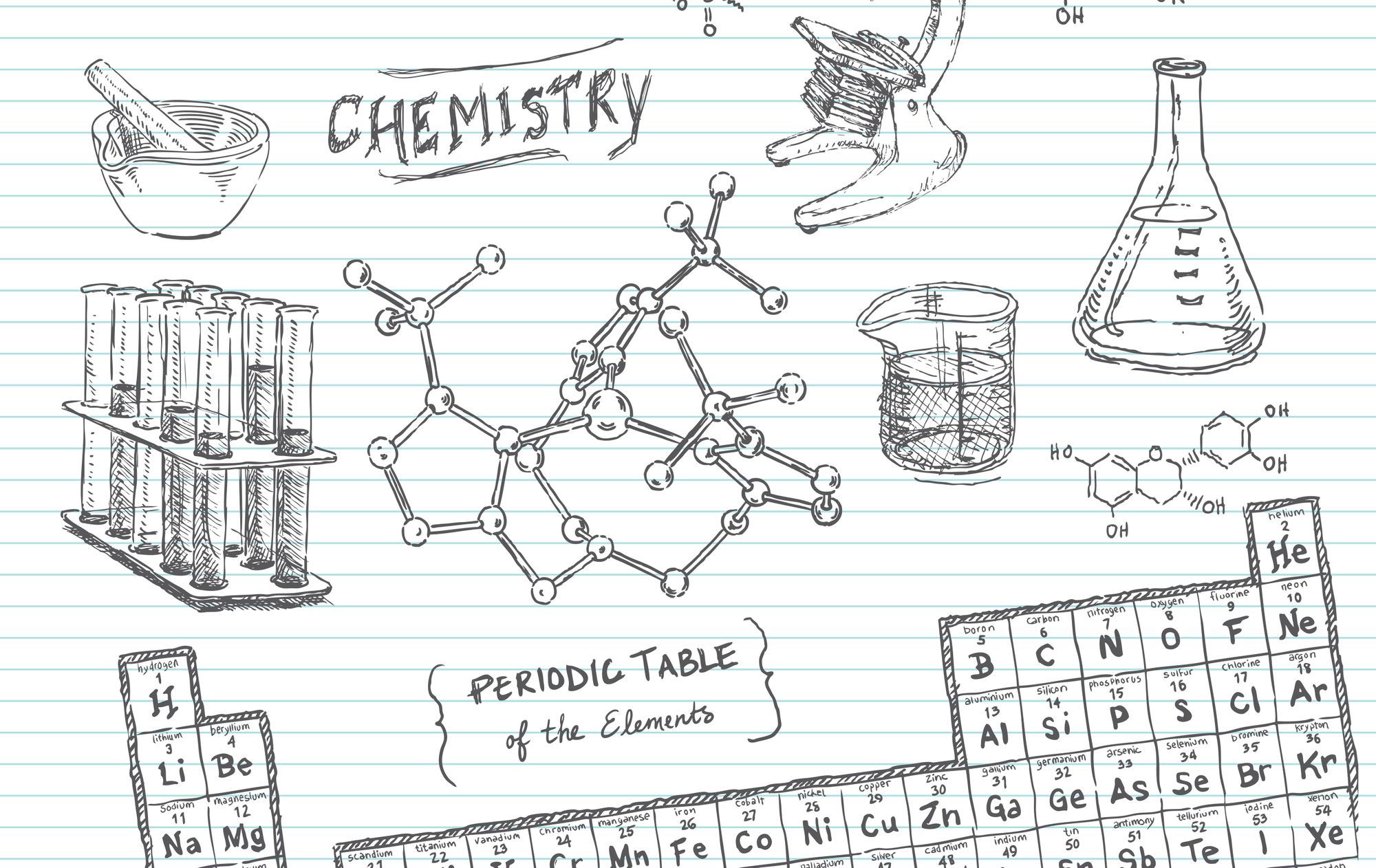 chemistry pictures black and white