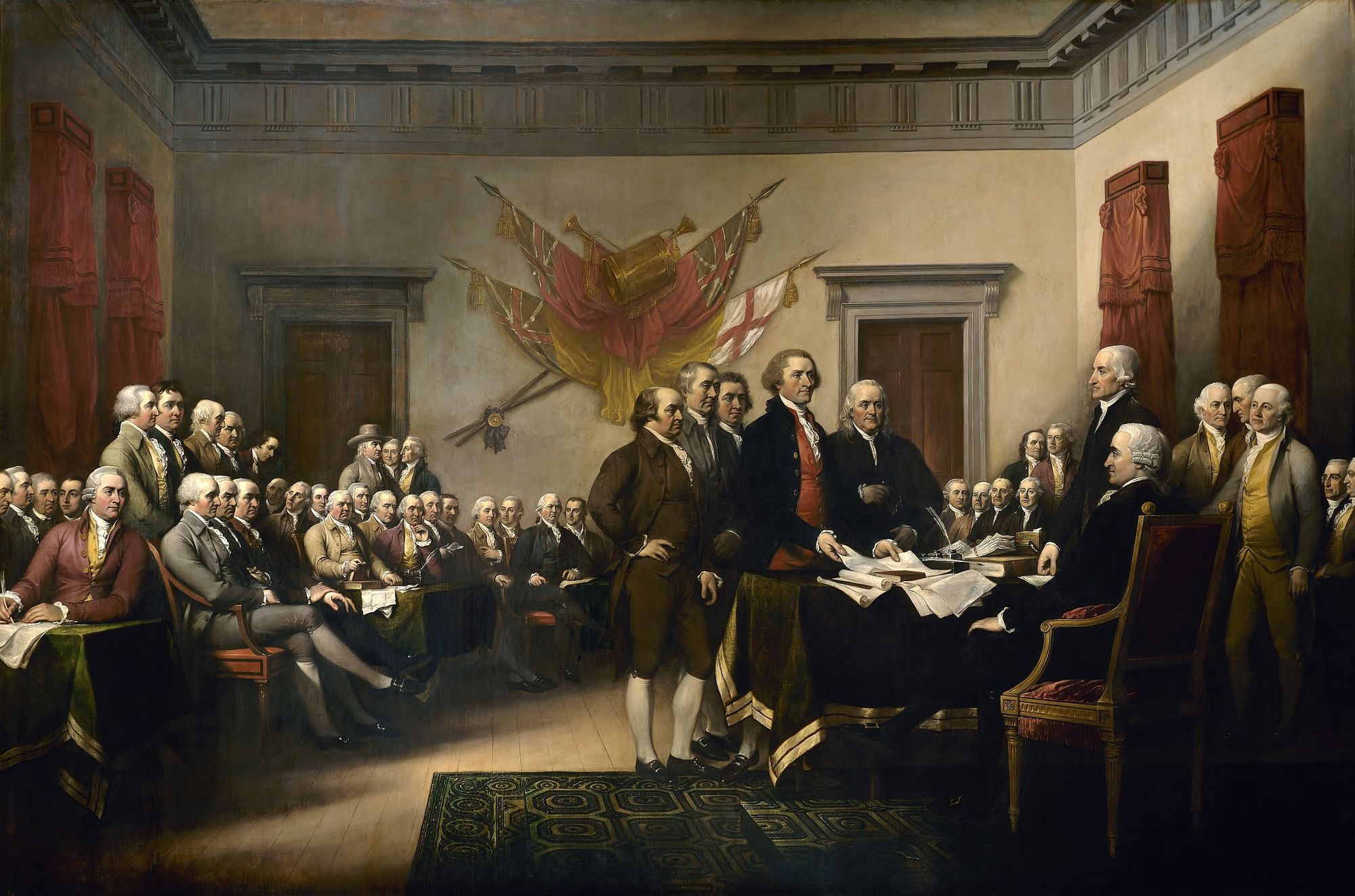 Founding fathers signing declaration of independence