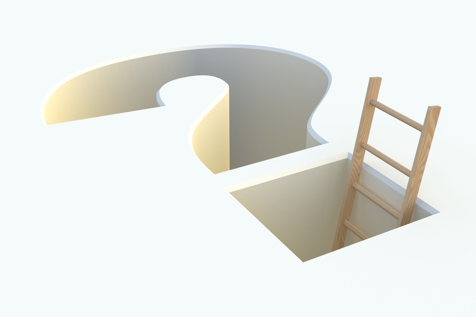 Ladder inside a 3D question mark
