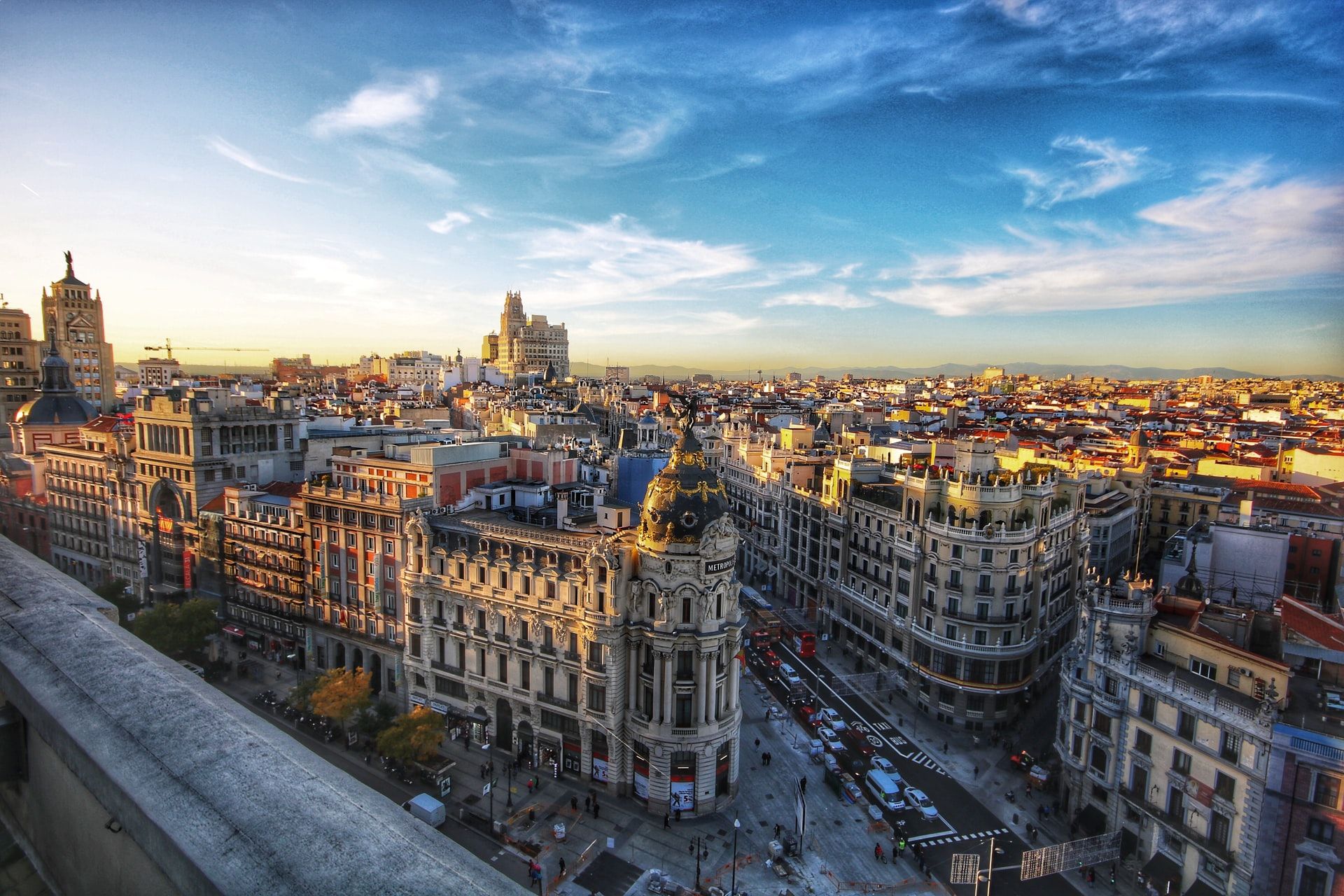 Madrid city in sun learn spanish