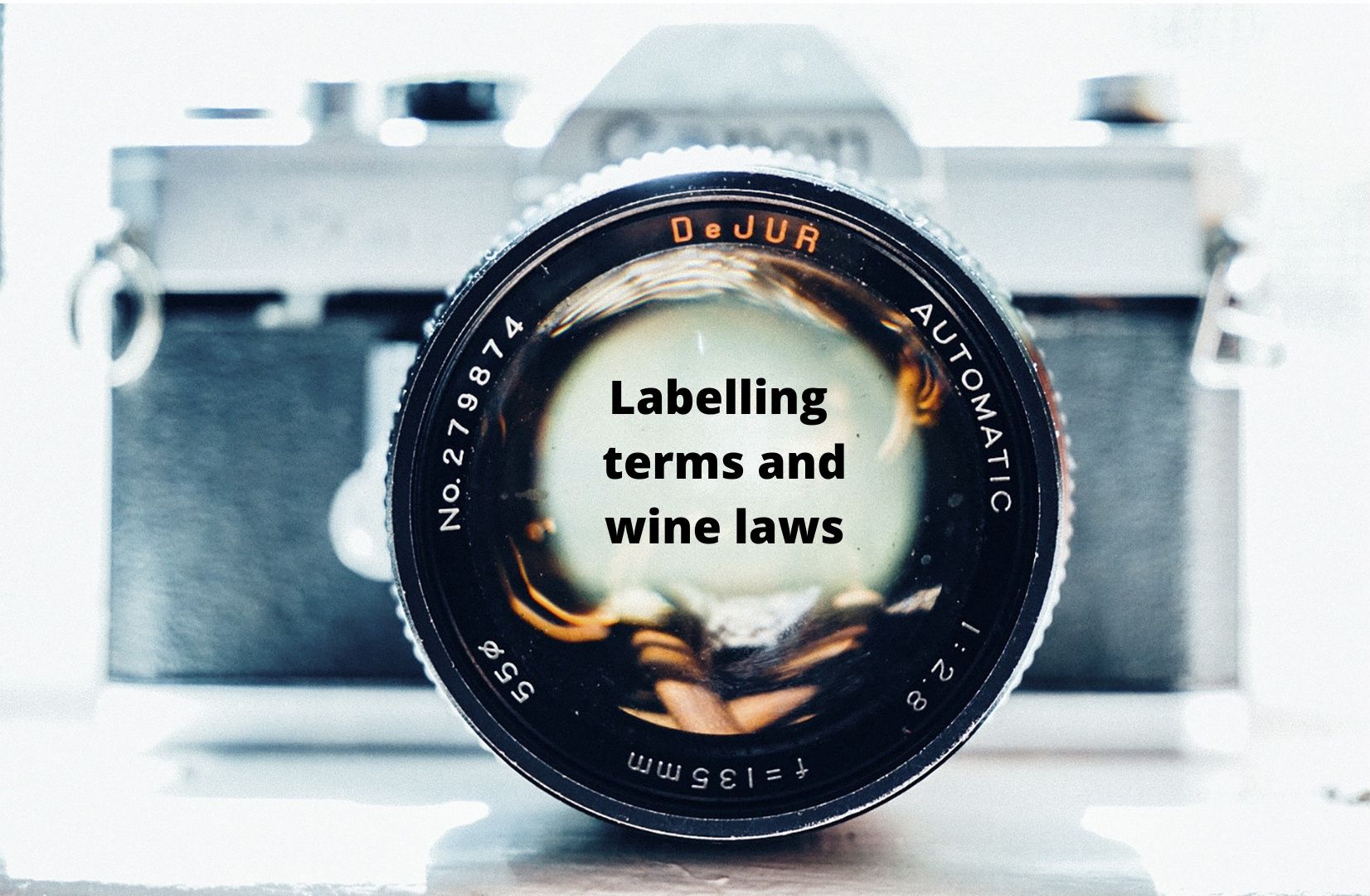 Camera lens with text