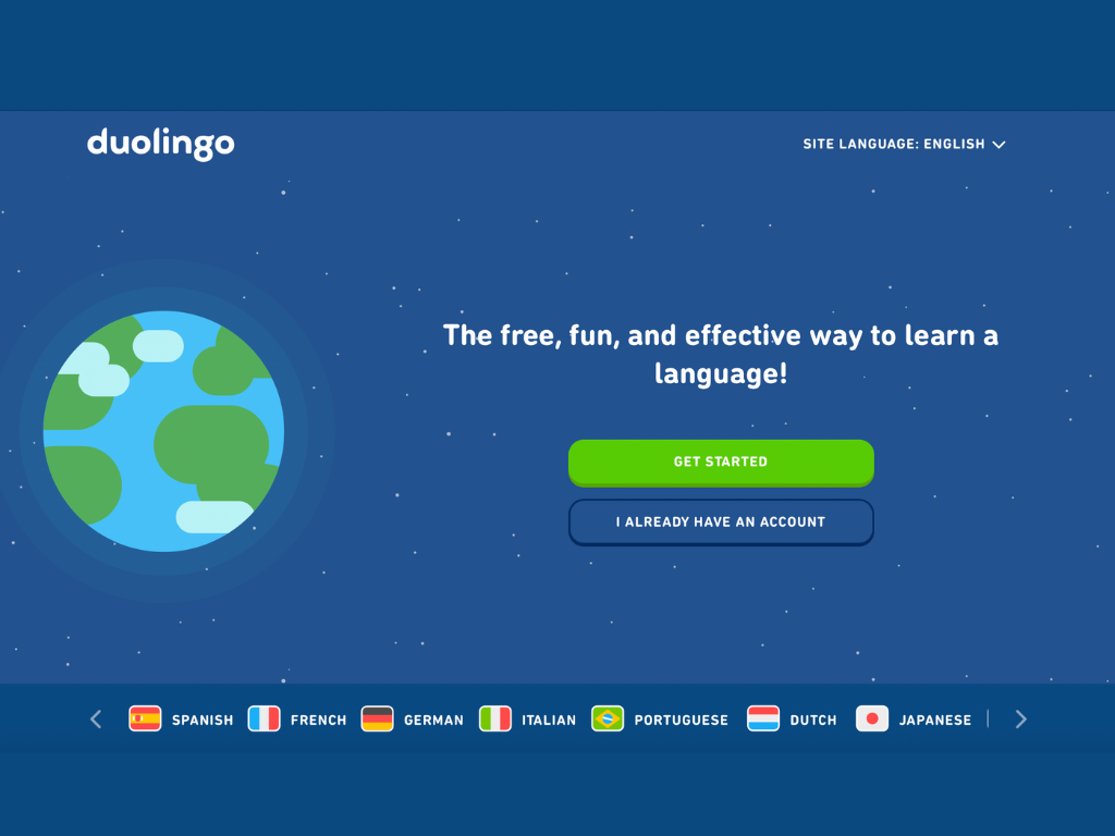 Screenshot of learn French app Duolingo