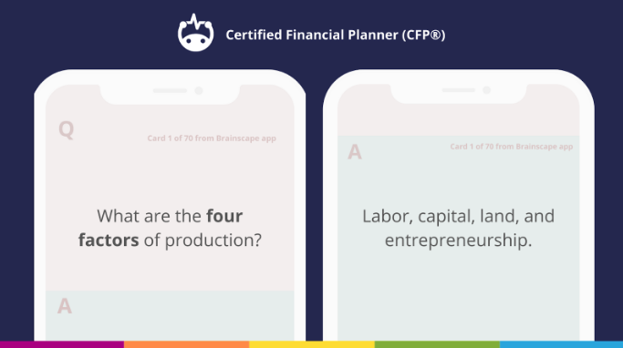 Certified Financial Planner sample question practice exam Brainscape flashcard