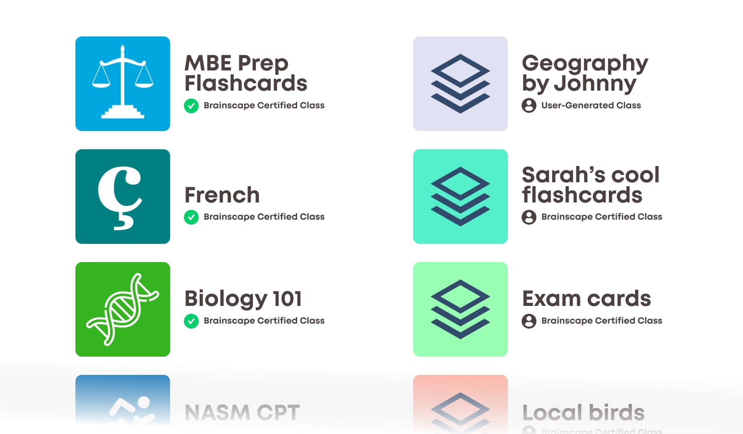 Brainscape Certified versus User-Generated Flashcards