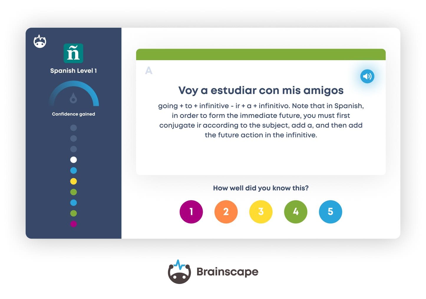 Brainscape flashcard using incremental exposure